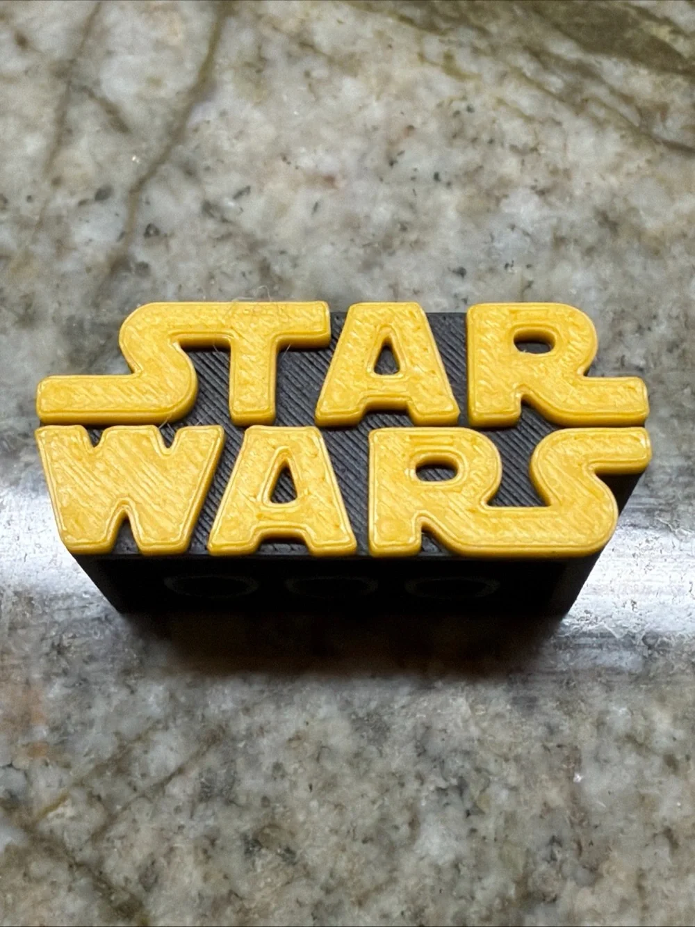 NEW Mini Star Wars Logo 3D Printed Brick Building Block Black Gold LEGO Inspired